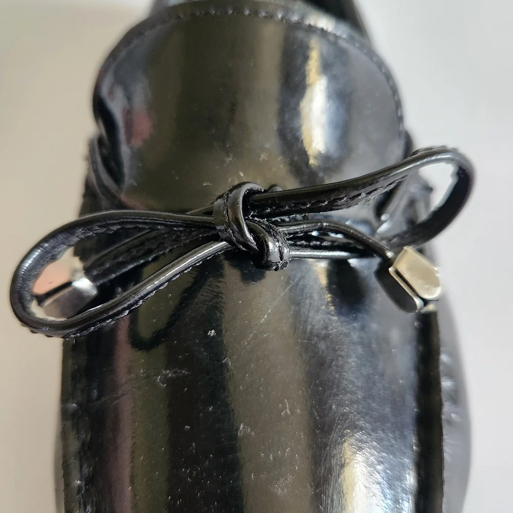 Saks Fifth Avenue Black Patent Leather Loafers